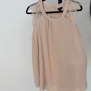 Torrid Beige Lace Accent Blouse